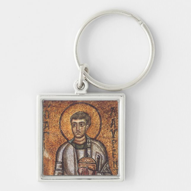 Saint Lawrence Orthodox Mosaic Art Print Key Ring (Front)