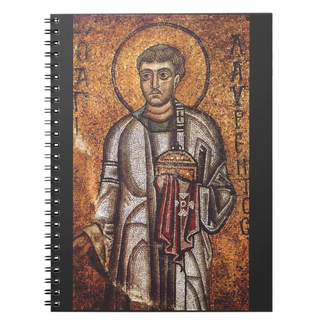 Saint Lawrence Orthodox Mosaic Art Print Notebook (Front)