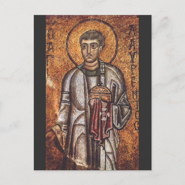 Saint Lawrence Orthodox Mosaic Art Print Postcard (Front)