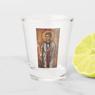 Saint Lawrence Orthodox Mosaic Art Print Shot Glass