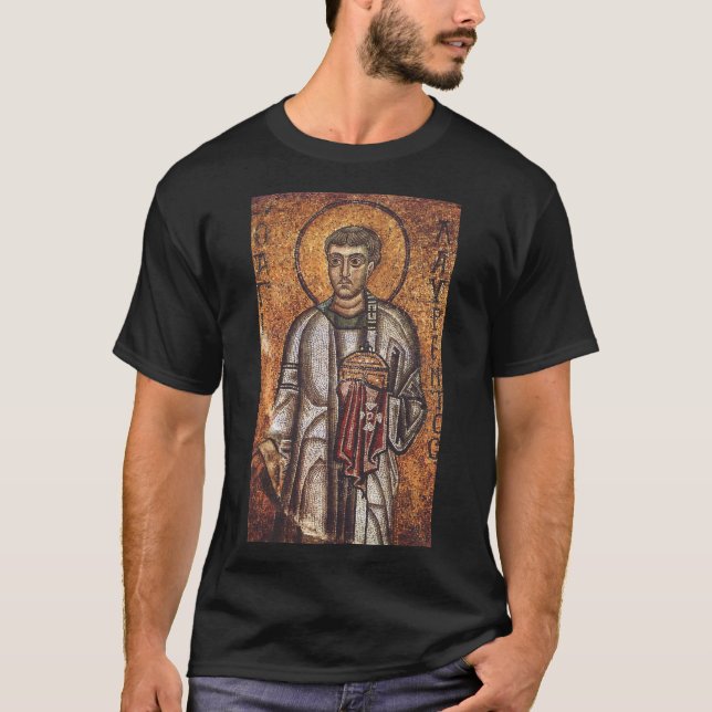 Saint Lawrence Orthodox Mosaic Art Print T-Shirt (Front)