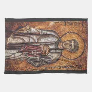 Saint Lawrence Orthodox Mosaic Art Print Tea Towel