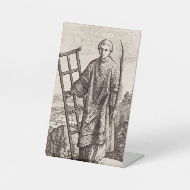 Saint Lawrence patron saint archive Pedestal Sign (Front)