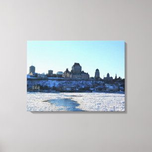 Saint Lawrence River & Old Quebec City, Quebec Canvas Print