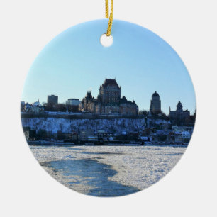 Saint Lawrence River & Old Quebec City, Quebec Ceramic Tree Decoration