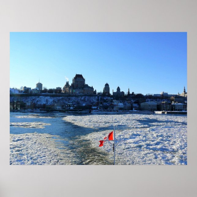 Saint Lawrence River & Old Quebec City, Quebec Poster (Front)