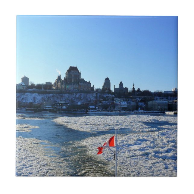 Saint Lawrence River & Old Quebec City, Quebec Tile (Front)