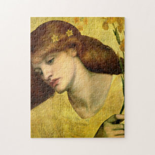 Saint Lily [Sancta Lilias] (by Gabriel Rossetti) Jigsaw Puzzle