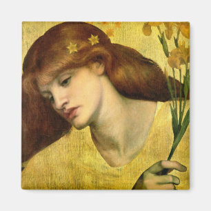 Saint Lily [Sancta Lilias] (by Gabriel Rossetti) Magnet