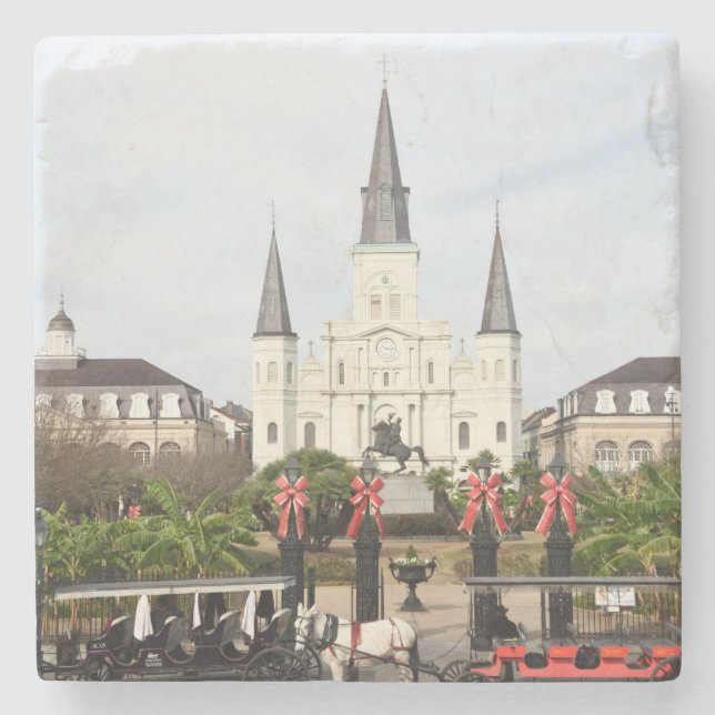 Saint Louis Cathedral, New Orleans Ornament Stone Coaster (Front)