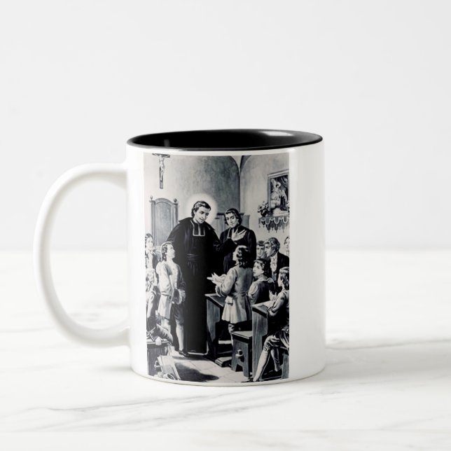 Saint Louis de Montfort French priest Two-Tone Coffee Mug (Left)