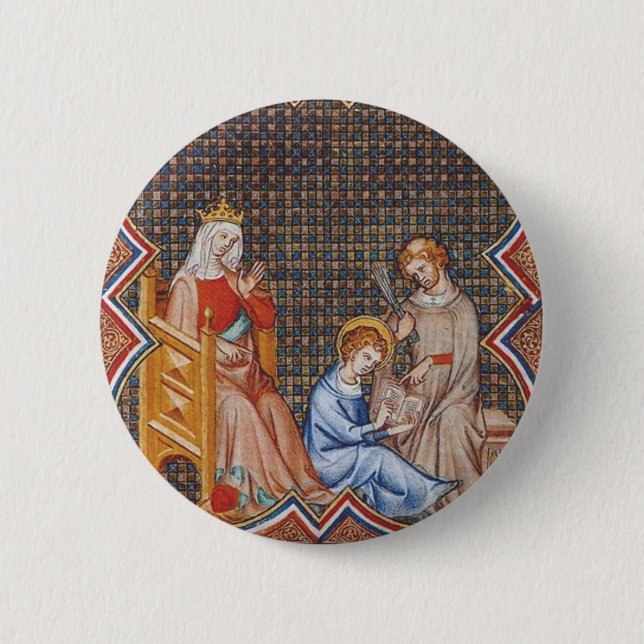 Saint Louis IX of France 6 Cm Round Badge (Front)