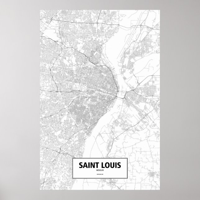 Saint Louis, Missouri (black on white) Poster (Front)