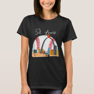Saint Louis Red Cardinal New Skyline Ball Design T T-Shirt
