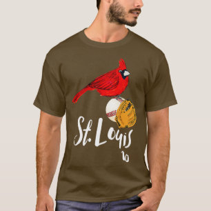 Saint Louis Red Cardinal Number 10 Baseball Art T-Shirt