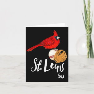 Saint Louis Red Cardinal Number 50 Baseball Art Card