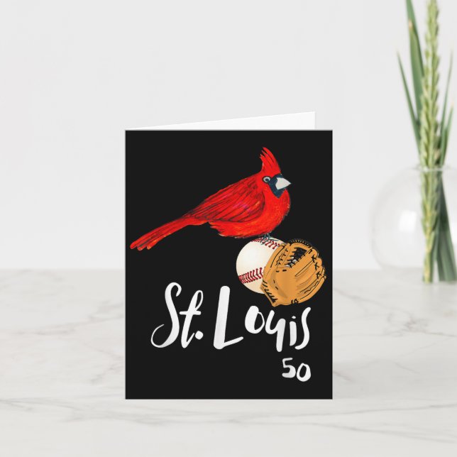 Saint Louis Red Cardinal Number 50 Baseball Art  Card (Front)