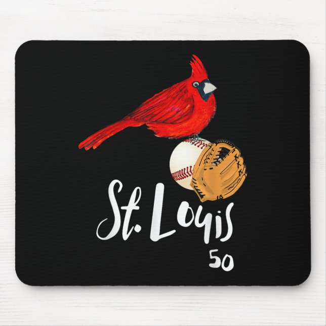 Saint Louis Red Cardinal Number 50 Baseball Art  Mouse Mat (Front)