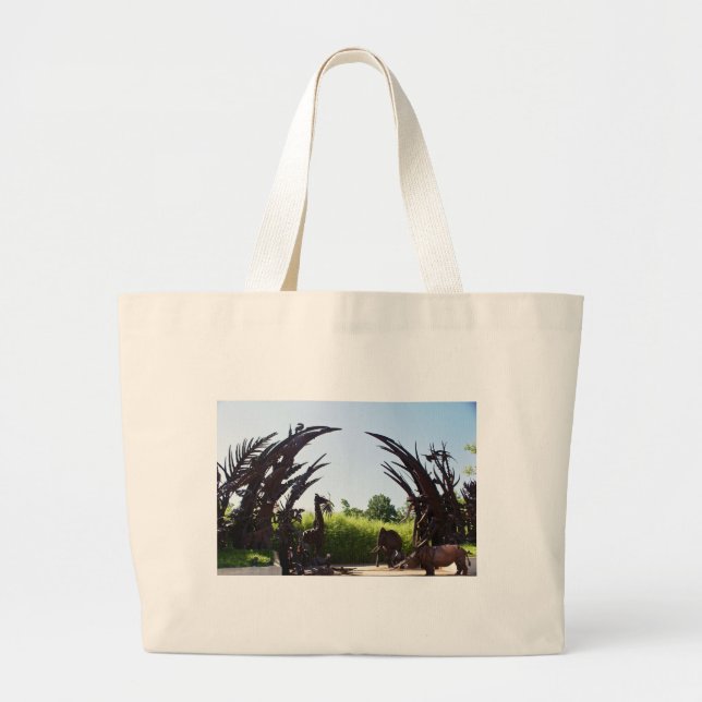 Saint Louis Zoo Sculpture Large Tote Bag (Front)