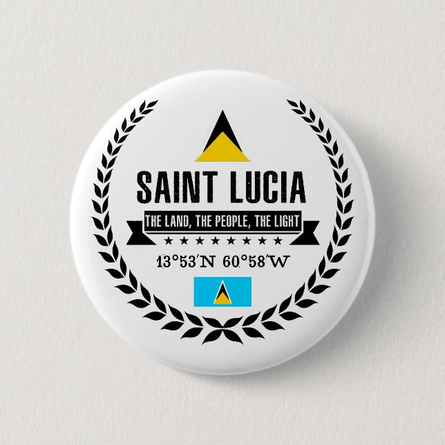 Saint Lucia 6 Cm Round Badge (Front)