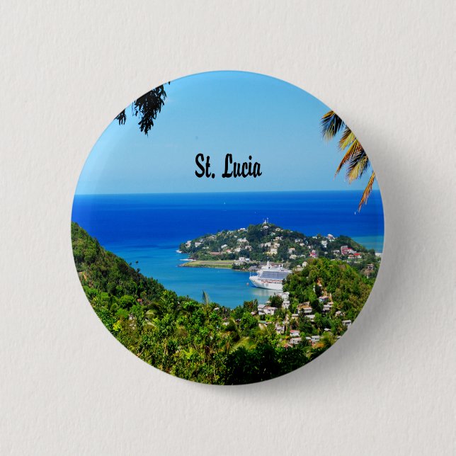 Saint Lucia 6 Cm Round Badge (Front)