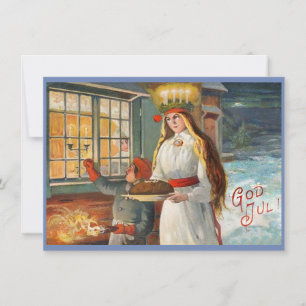 Saint Lucia and Child delivering Saffron Bread Thank You Card