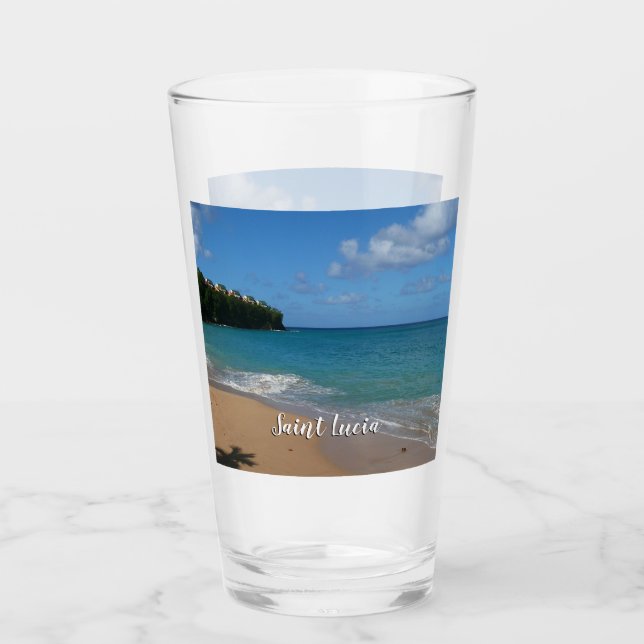 Saint Lucia Beach Tropical Vacation Landscape Glass (Front)