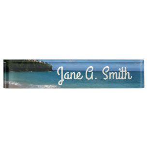 Saint Lucia Beach Tropical Vacation Landscape Nameplate