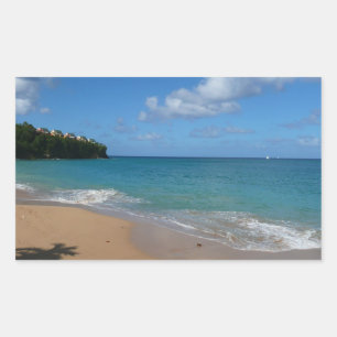 Saint Lucia Beach Tropical Vacation Landscape Rectangular Sticker