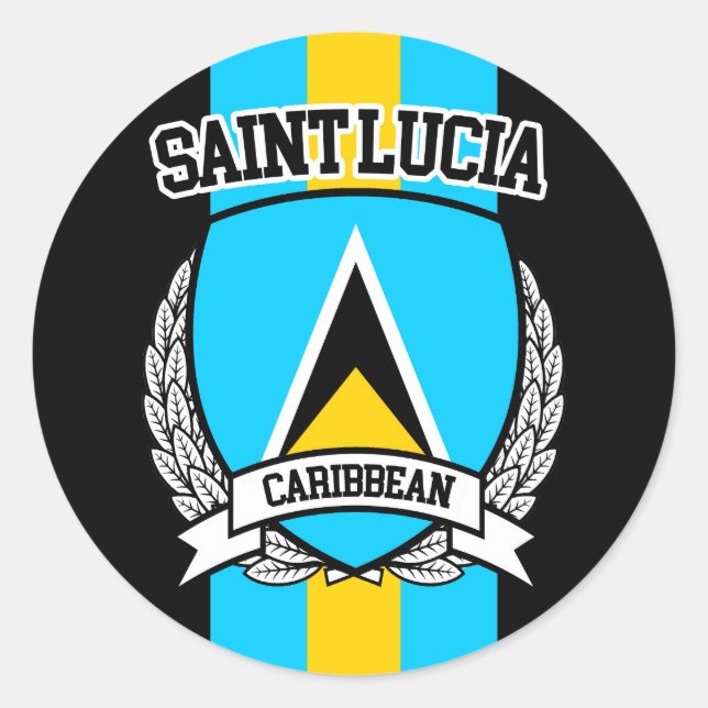 Saint Lucia Classic Round Sticker (Front)