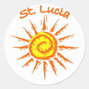 Saint Lucia Classic Round Sticker