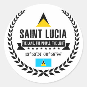 Saint Lucia Classic Round Sticker
