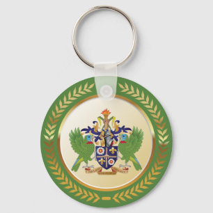 Saint Lucia Coat Of Arms Key Ring