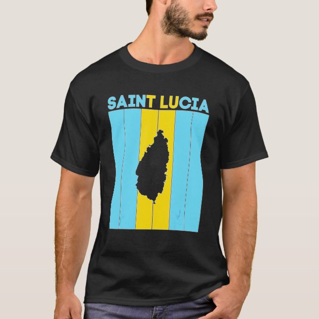 Saint Lucia Country Borders T-Shirt (Front)