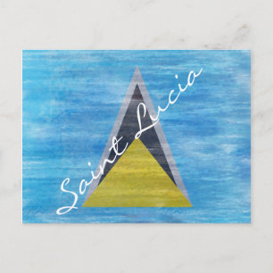 Saint Lucia distressed flag Postcard