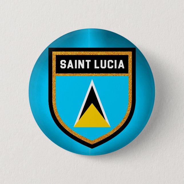 Saint Lucia Flag 6 Cm Round Badge (Front)
