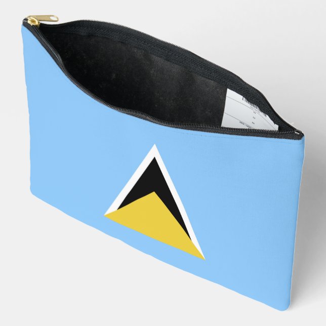 Saint Lucia flag Accessory Pouch (Open)