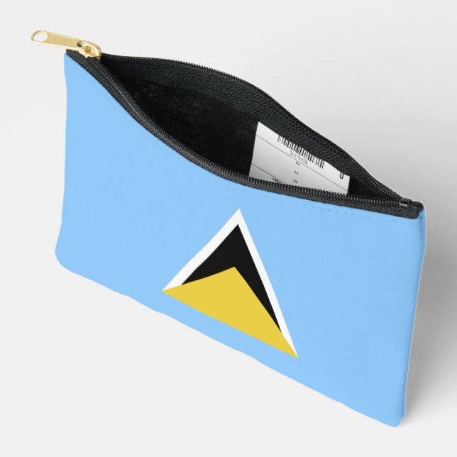 Saint Lucia flag Accessory Pouch (Open)