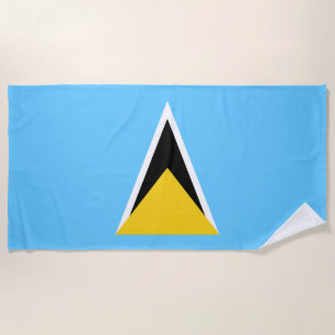 Saint Lucia Flag Beach Towel