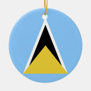 Saint Lucia flag Ceramic Tree Decoration