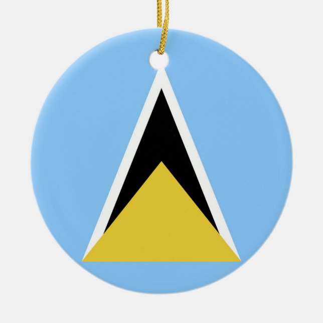 Saint Lucia flag Ceramic Tree Decoration (Front)