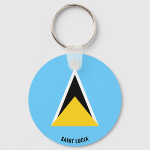 Saint Lucia Flag Charming Patriotic Key Ring
