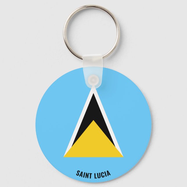 Saint Lucia Flag Charming Patriotic Key Ring (Front)
