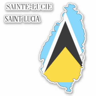 Saint Lucia Flag Charming Patriotic Map