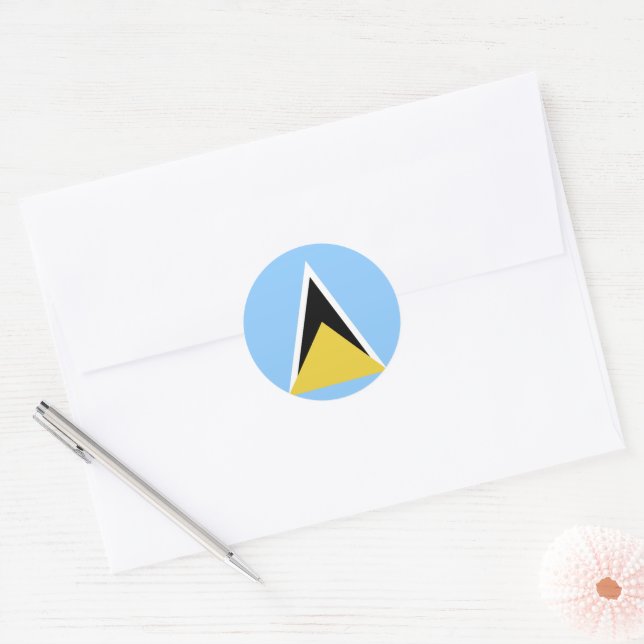 Saint Lucia flag Classic Round Sticker (Envelope)