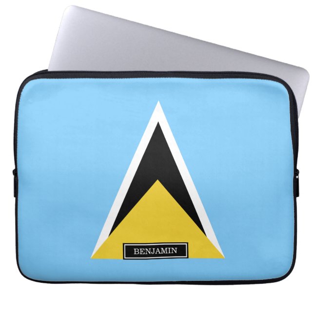 Saint Lucia Flag Laptop Sleeve (Front)