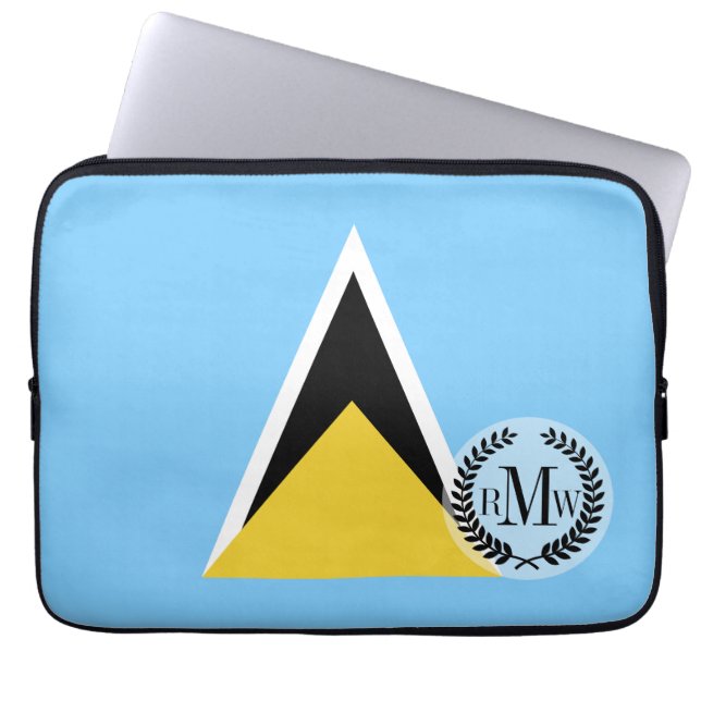 Saint Lucia Flag Laptop Sleeve (Front)