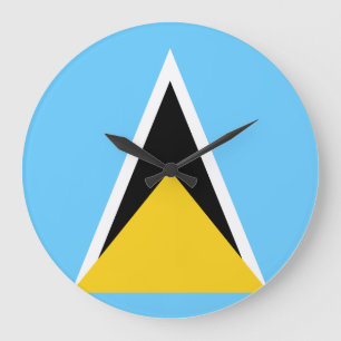 Saint Lucia Flag Large Clock
