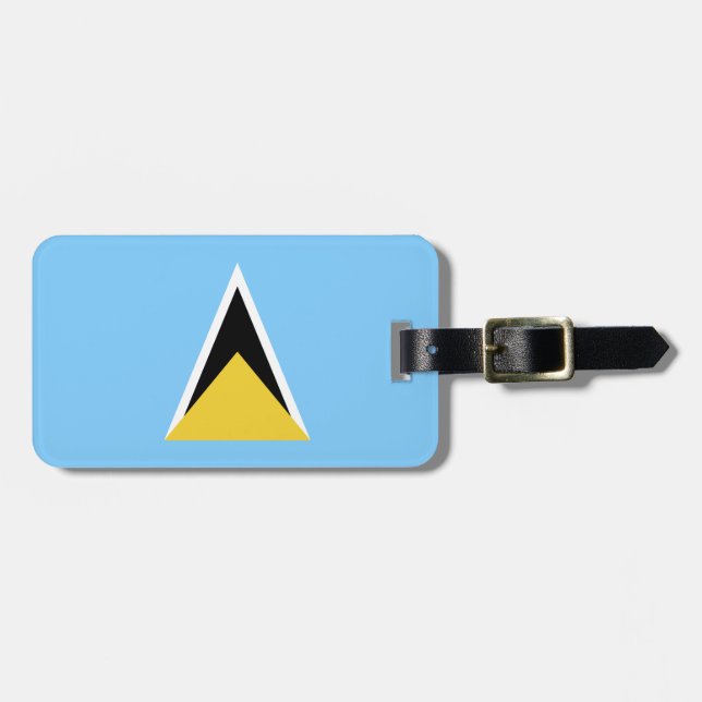 Saint Lucia Flag Luggage Tag (Front Horizontal)