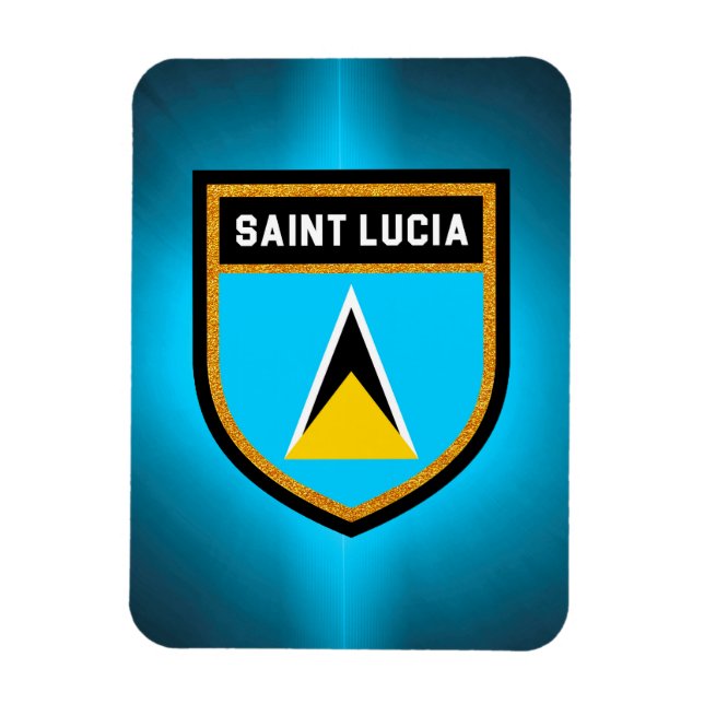 Saint Lucia Flag Magnet (Vertical)